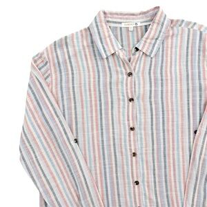 Sundry Button Down Striped Oversized Shirt